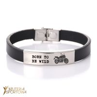 Motorcycle leather bracelet